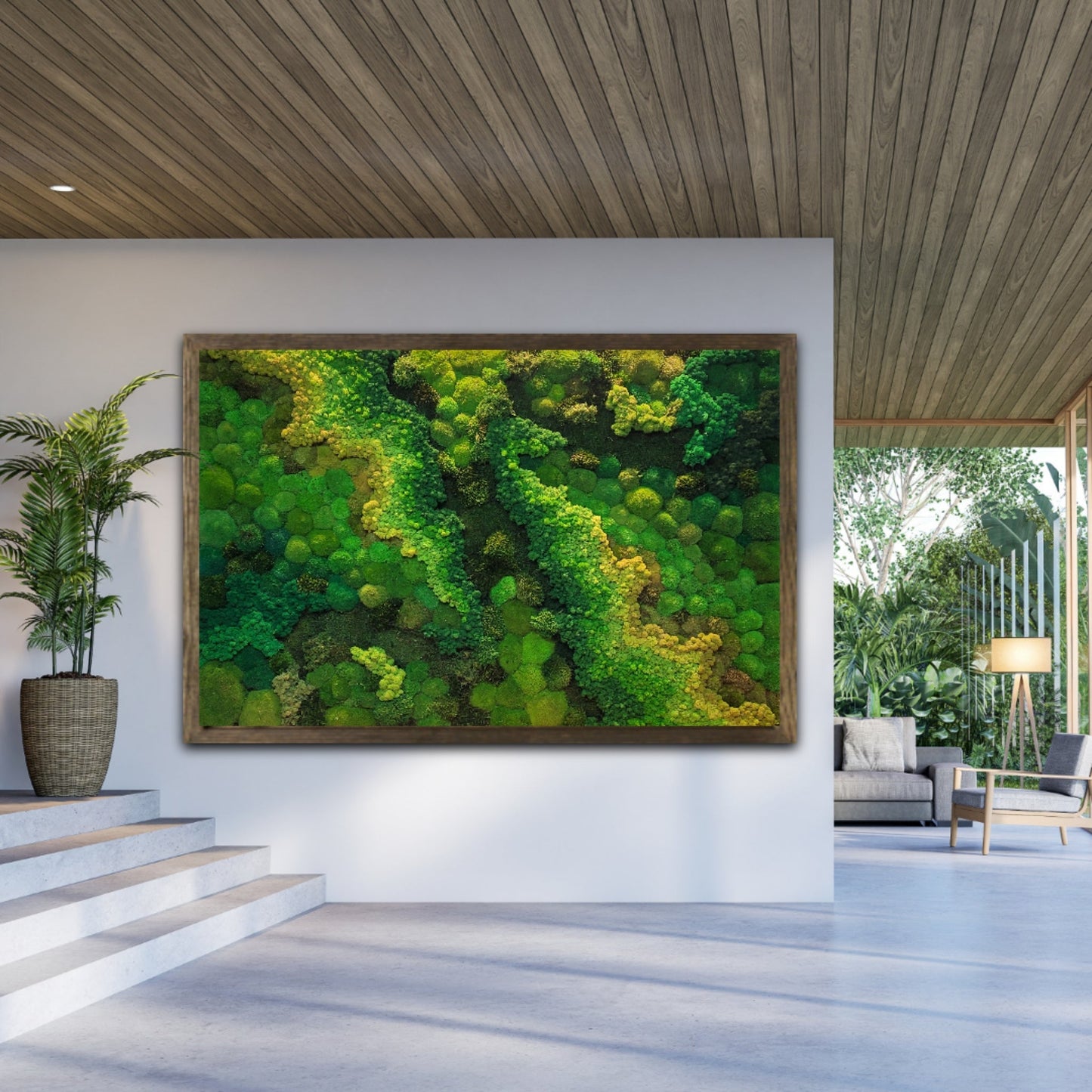 Moss frame, Moss Wall Art, Nature Room Decor, Art Modern wall