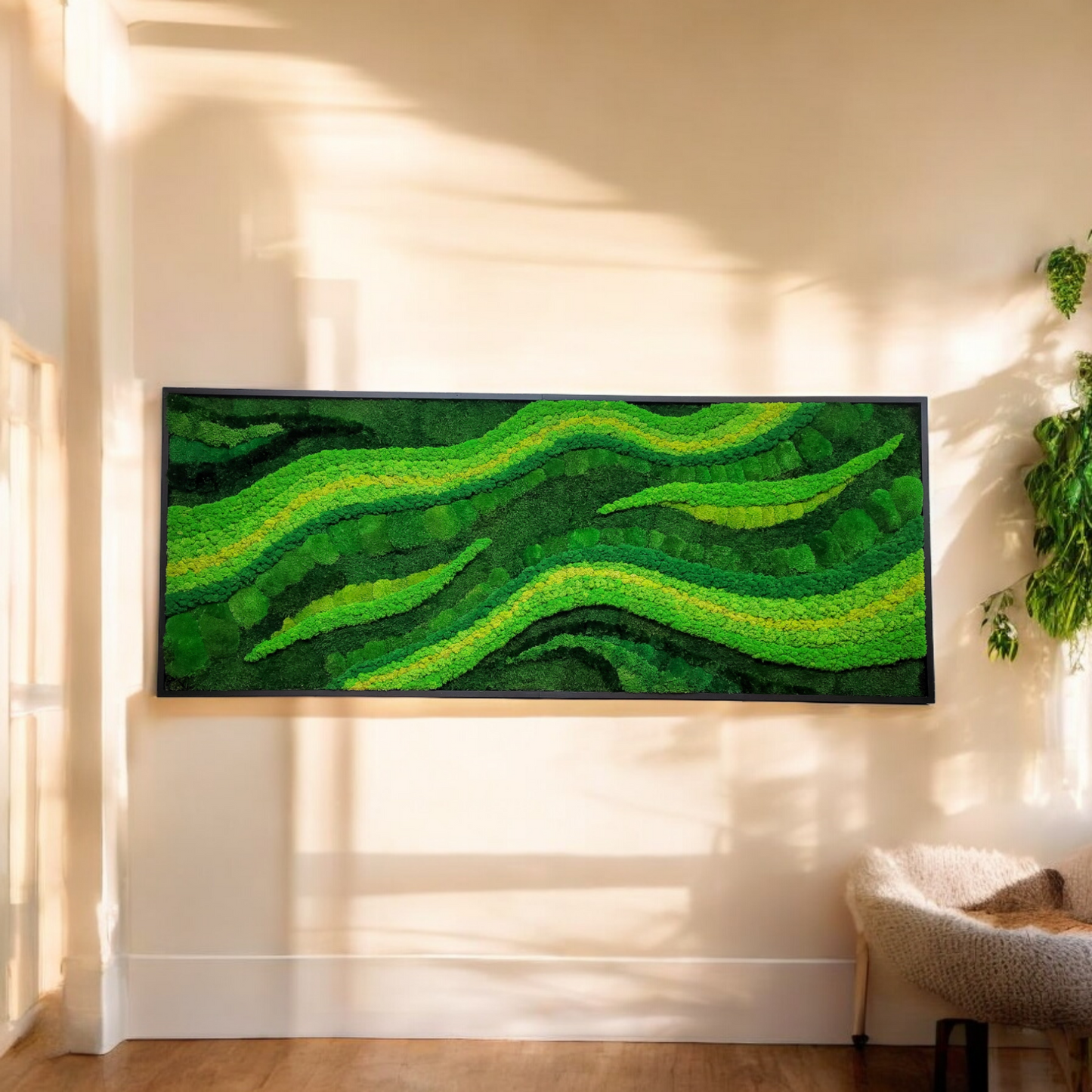 Moss frame, Moss Wall Art, Nature Room Decor, Art Modern wall