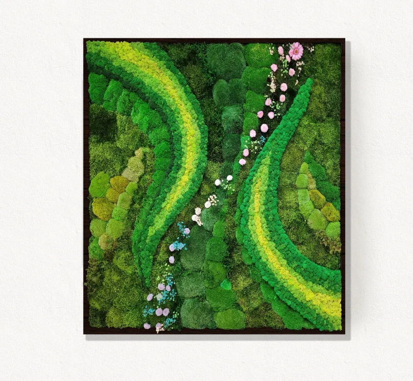 Moss frame,  Moss Wall Art,  Nature Room Decor, Art Modern wall